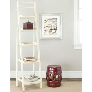 Chester Distressed Ivory Leaning Etagere
