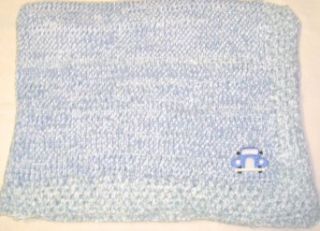 Knitted on Hand Knitting Machine Blue Chenille Denim