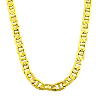 14k Yellow Gold Mens Solid 18 inch Mariner Link Necklace