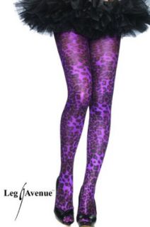 Leg Avenue Leopard Shimmer Tights Teal One Size Fits Most