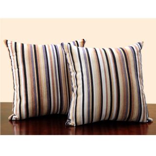 ETHAN HOME Stripe Print 18 inch Throw Pillows (Set of 2)