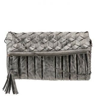 Urban Expressions Courtney Woven Clutch Pewter Clothing