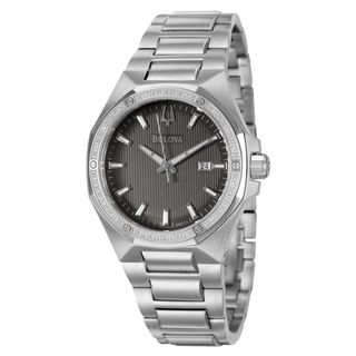 Bulova Mens Diamonds Stainless Steel Watch