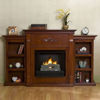 Dublin Gel Fuel Fireplace wtih Bookcases