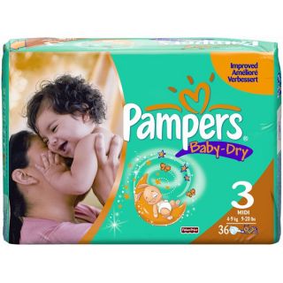 36 blanc   Achat / Vente COUCHE   LANGE PAMPERS Baby Dry T3 X 36