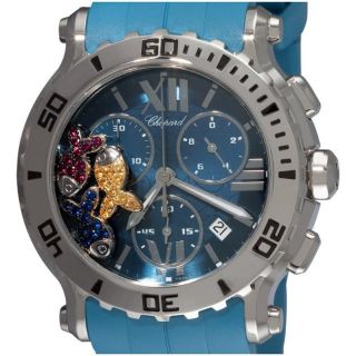 Chopard Womens Happy Sport Fish Blue Rubber Chronograph Watch