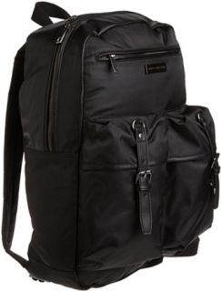 French Connection Mens Nylon Backpack, Black, One Size