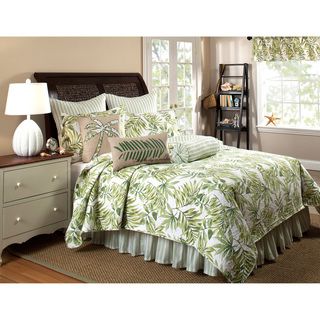 Tropical Leaves Green Quilt Set and Bedskirt Separate