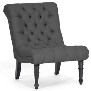 Caelie Grey Linen Modern Lounge Chair