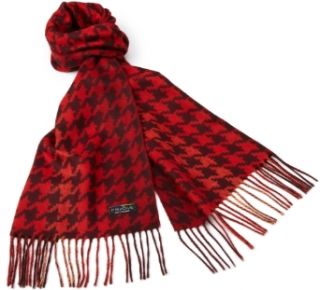 V Fraas Womens Exploded Houndstooth Scarf, Red, 12x72