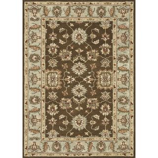 Hand tufted Wilson Brown/ Turquoise Wool Rug