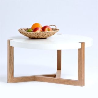 BRENTWOOD Table basse 60cm   Chêne/Blanc   Achat / Vente TABLE BASSE