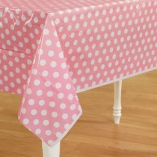 Light Pink Polka Dot Plastic Tablecover Clothing