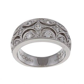 Tacori IV Sterling Silver Cubic Zirconia Crescent Ring