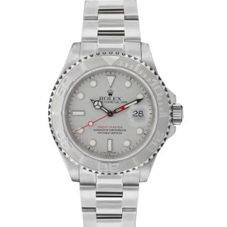 Pre owned Rolex Mens Yachtmaster Stainless Steel Grey Watch Today $