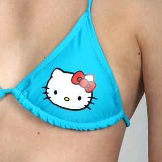 Hello Kitty Junior Girls Blue Two pieceTriangle Swimsuit