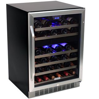 EdgeStar 46 Bottle Built In Dual Zone Stainless Steel Wine Cooler