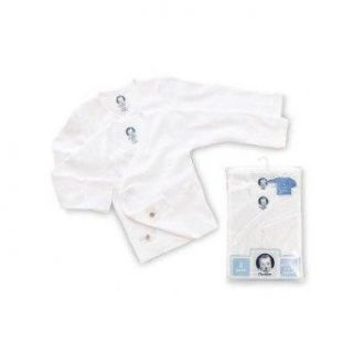 Newborn Side Snap Mitt Cuff Shirt in White (Pack of 2