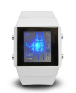 Unisex Digital LED White Band Watch: Clothing