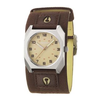 Nixon Mens The Scout Stainless Steel and Leather Quartz Watch