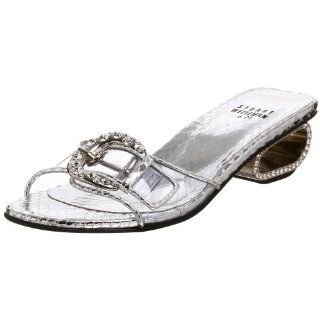 Womens DRSTU Vinyl Slide Sandal,Silver Serpent Nappa,6.5 M US Shoes