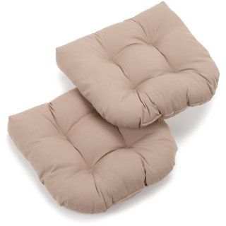 Blazing Needles 19 inch U shaped Tufted Twill Chair Cushions (Set of 2