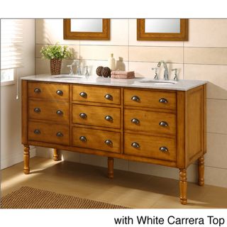 Harvest Honey Oak Double Vanity Sink Cabinet