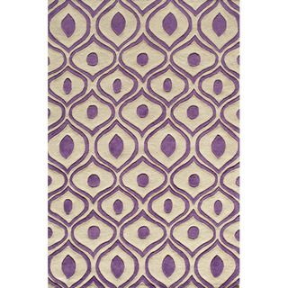 Hand Tufted Modern Waves Purple Polyester Rug (8 x 10)