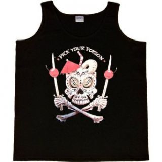 WOMENS TANK TOP  BLACK   LARGE   Pick Your Poison   Skull