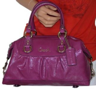 Coach Patent Leather Ashley Satchel Tote Bag 15455 Dark Plum: Shoes