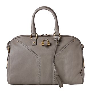 Yves Saint Laurent Muse Light Grey Leather Bowler Bag