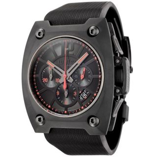 Wyler Geneve Mens Code R Black Rubber Automatic Chronograph Watch