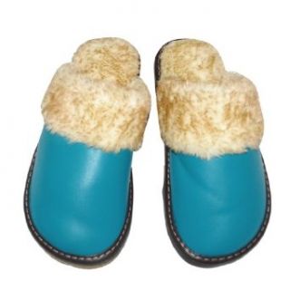 Womens Open Back Faux Fur Lounge / House Slippers with