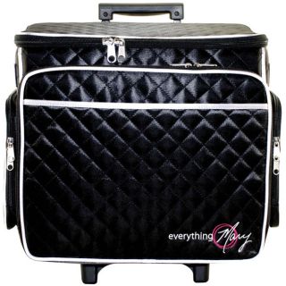 Everything Mary Quilted Black /Silver Rolling Tote