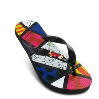  Romero Britto Flip Flops by Dupe   Heart Design   USA Shoes