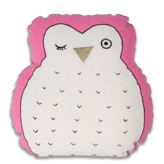 Marlo Lorenz Hoot Owl shaped Pink Decorative Pillow