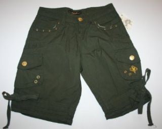 Southpole Juniors Stretch Cargo Shorts   Size 1, Forest