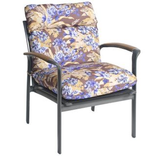 Bria Floral Outdoor Brown/ Purple Chair Cushion