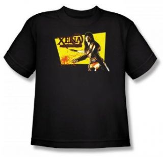 Xena Warrior Princess   Cut Up Youth T Shirt In Black