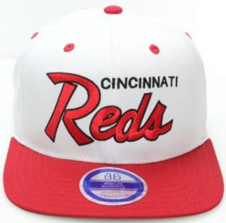 Cincinnati Reds Flat Bill Script Style Snapback Hat Cap