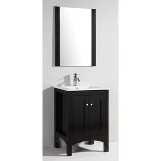 Ceramic Top Single Sink Bathroom Vanity with Mirror