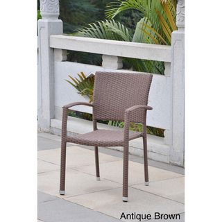 Barcelona Resin Wicker Outdoor Dining Chairs (Set of 2)
