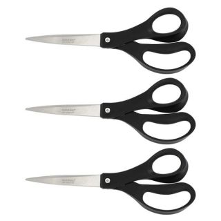 DuraSharp 1500 Straight Black 3.75 in Stainless Scissors (Pack of 3