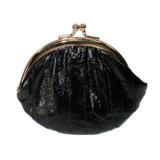 Small Eel Skin Coin Purse (Black) Shoes