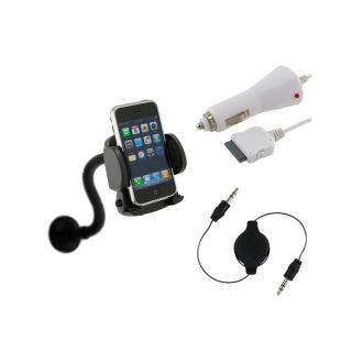 Eforcity Car Charger Windshield Mount Audio Cable for iPod iPhone