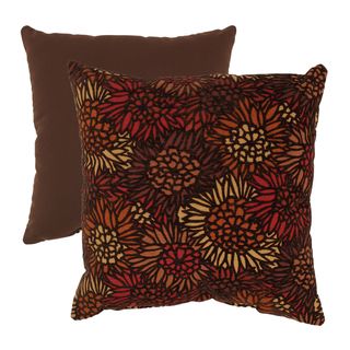 Pillow Perfect Flocked Floral 18 inch Throw Pillow