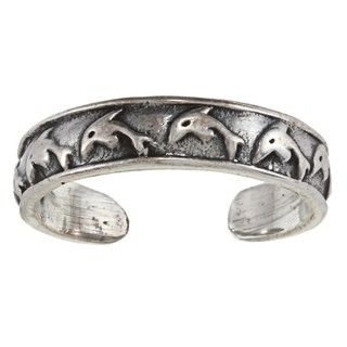 Sterling Silver Dolphins Toe Ring