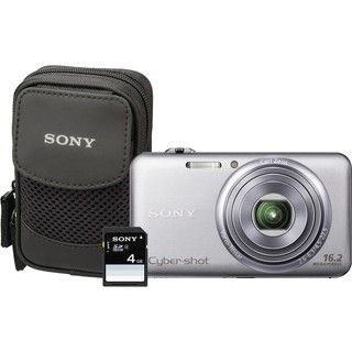 Sony Cyber shot DSC WX70 16.2MP Silver Digital Camera Kit