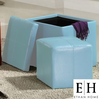 Blue Storage Ottoman with Mini Foot Stool Today $84.99
