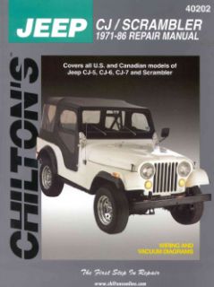 Chiltons Jeep Cj/Scrambler 1971 86 Repair Manual